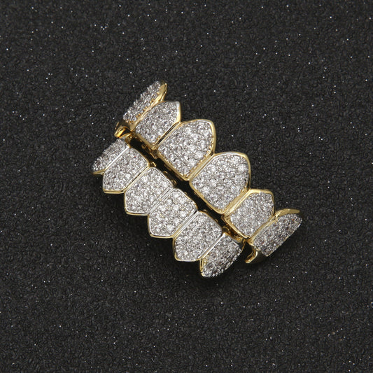 Grillz Electroplating Small Fangs Microinlaid Zircon Vampire teeth Royalty Spectrum