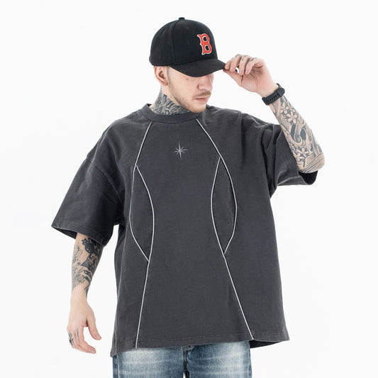 Vic Streetwear Summer Vintage Crew Neck Short Sleeve T-Shirt