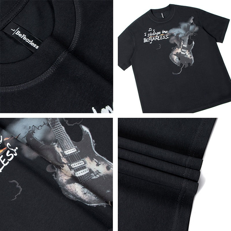 80s And 90s Vintage T-Shirts Vintage Rock Guitar Short Sleeve T-Shirts