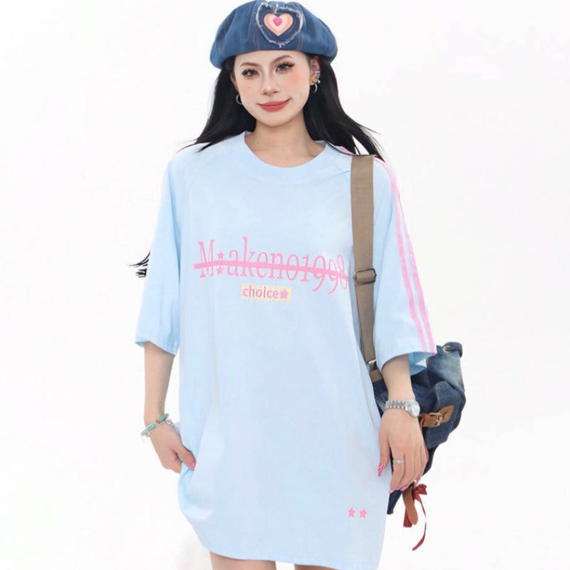 Vintage Usa Shirt Vintage Alphabet Print Short Sleeve T-Shirt