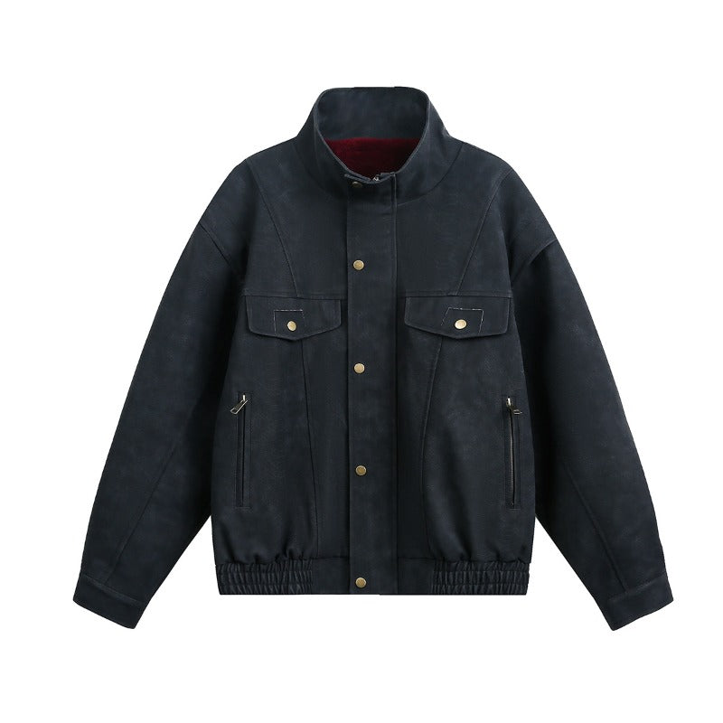 Unisex Down Jacket Winter Fleece Collar Fleece Jacket