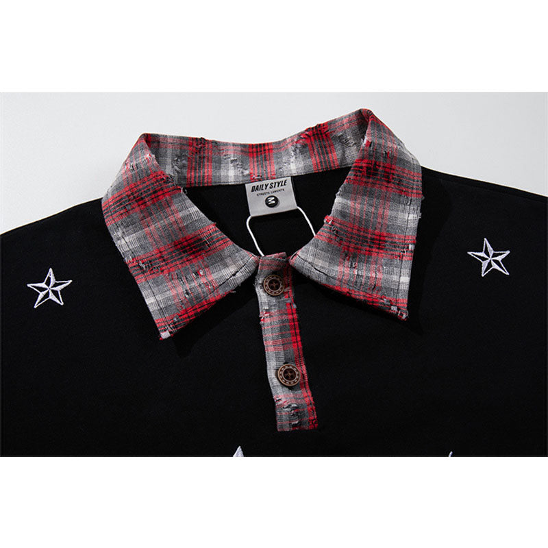 Camisetas streetwear Summer Vintage POLO Neck Casual Loose Short Sleeve T-Shirt