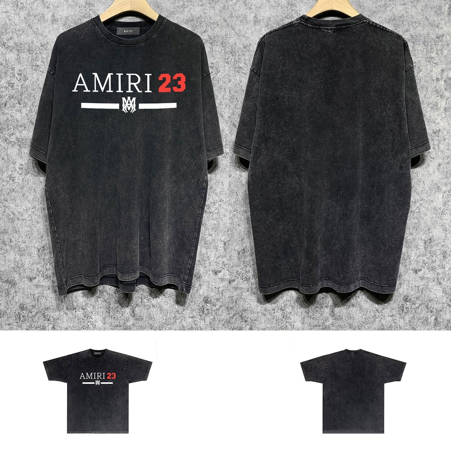 Amiri washed t-shirt red font printing short sleeves