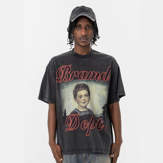 Vintage 90s Hip Hop Clothing Summer Vintage Kids Print Casual Crew Neck Short Sleeve T-Shirt