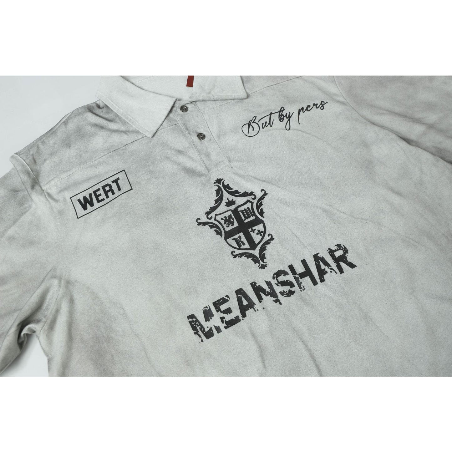 Hustle vintage summer short-sleeved washed lapel polo shirt