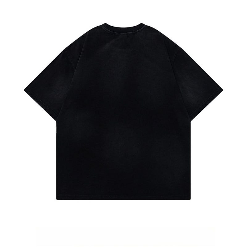 Racing oversized t shirt retro 2025 old short sleeve summer oversized racing print t-shirt