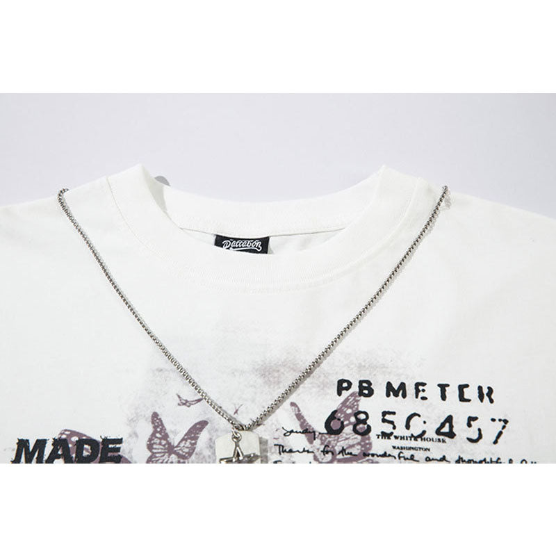 Marcas De Streetwear Vintage College Print Long Sleeve T-Shirt