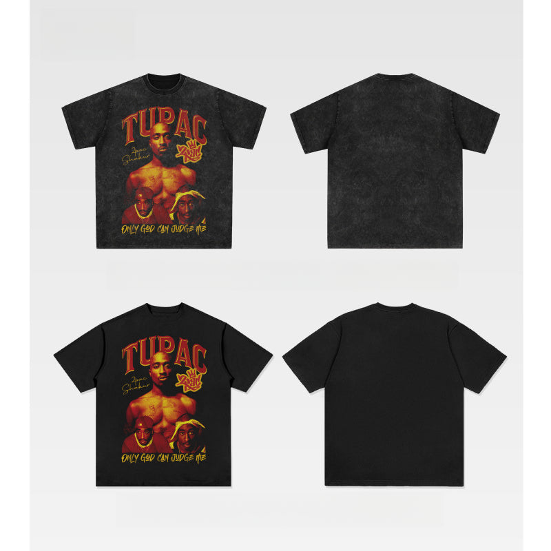 Cool t rapper vintage hip hop tupac print long sleeve short sleeve t-shirt