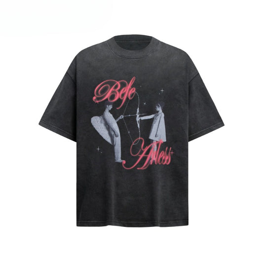 80s And 90s Vintage T Shirts Vintage Wash Make Old Angel Short Sleeve T-Shirts