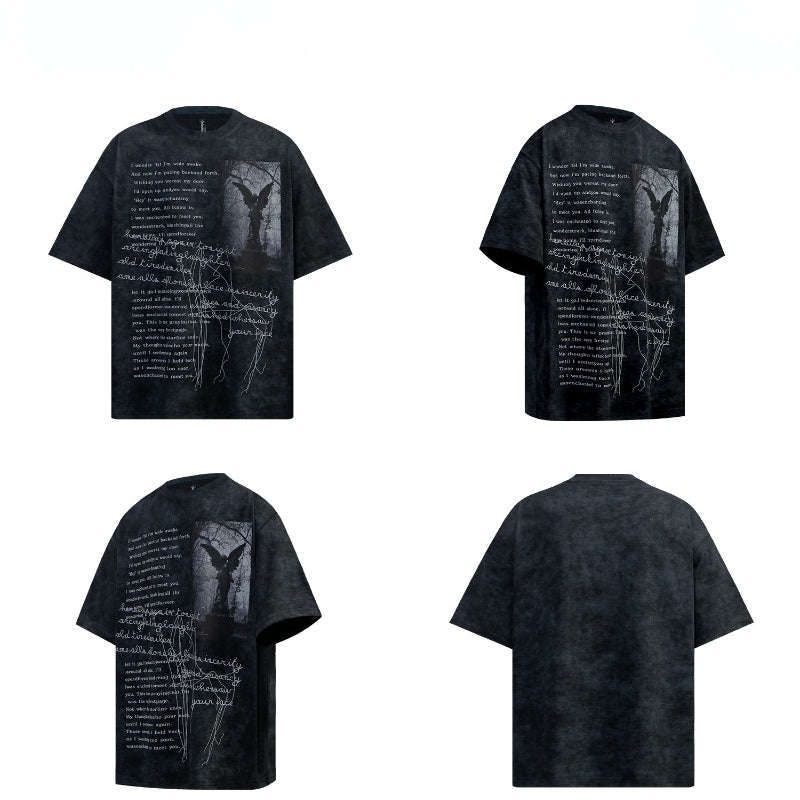 80s And 90s Vintage T-Shirts Vintage Smudge Letter Short Sleeve T-Shirt