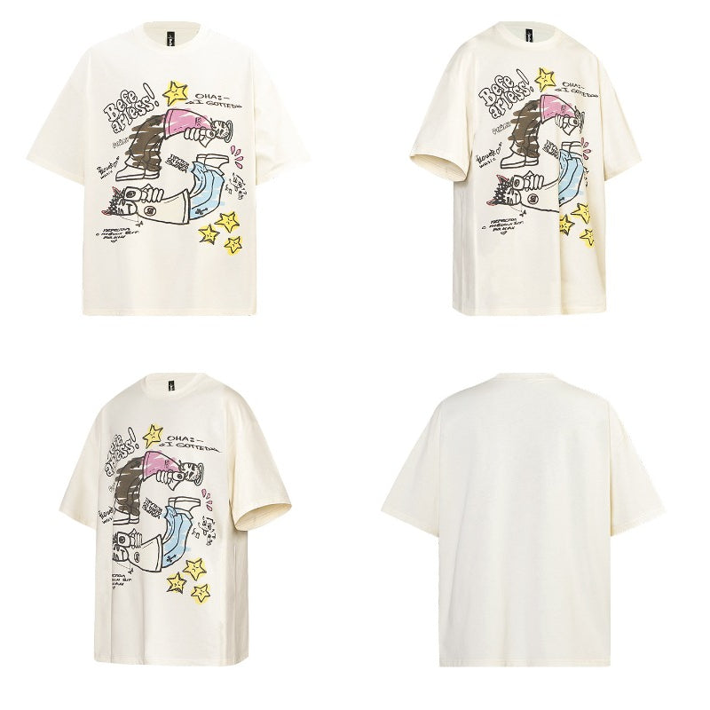 80s And 90s Vintage T Shirts Vintage Cartoon Graffiti Men's and Women's Short Sleeve T-Shirts