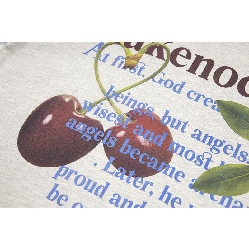 Marcas De Streetwear Vintage Cherry Short Sleeve T-Shirt Loose Casual Top