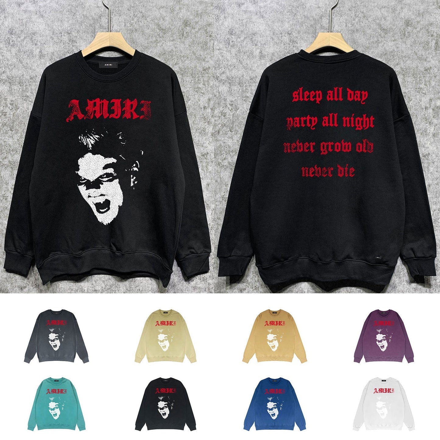 Amiri Sweatshirt Printed Trendy Pure Cotton