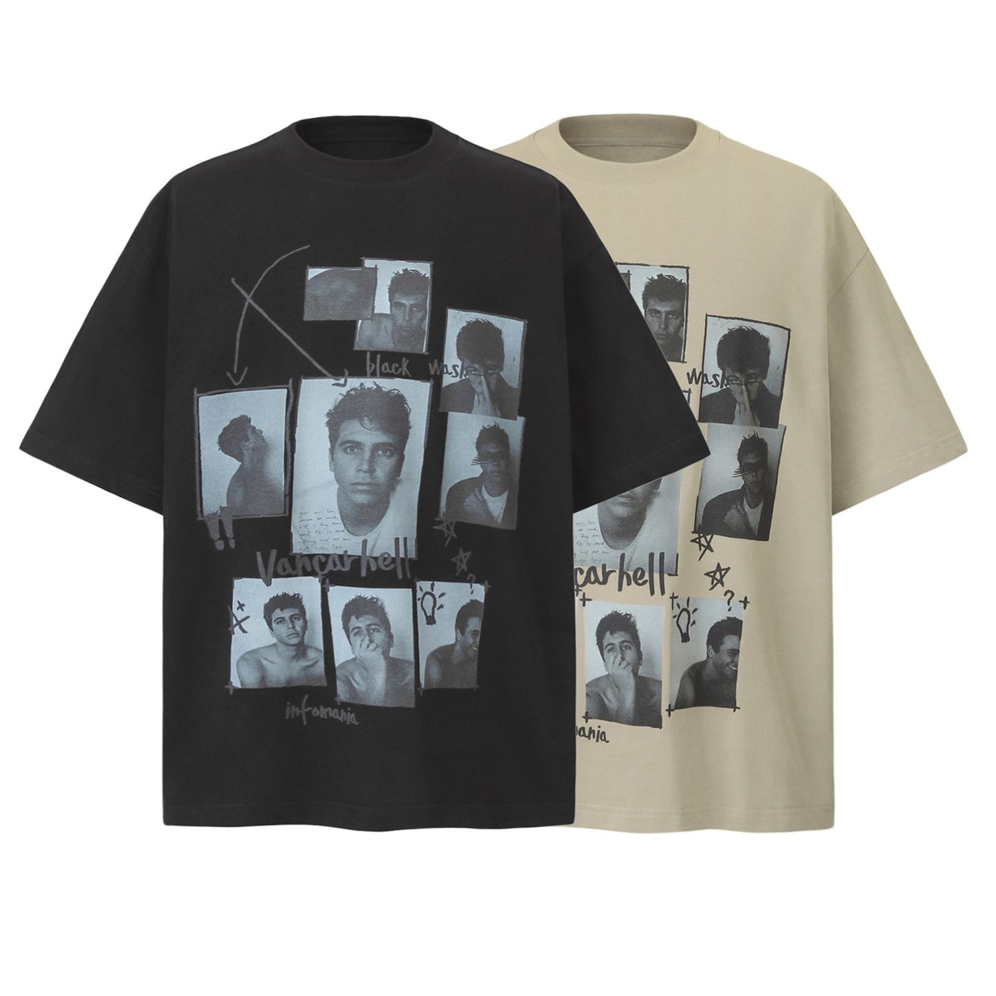 USA Vintage T-Shirt Portrait Print Men's Summer Loose