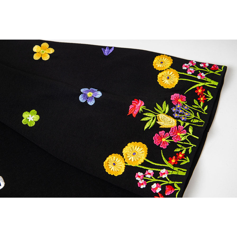 Nostalgia T Shirts Vintage Embroidery Summer Loose Casual Short Sleeve T-Shirt Top