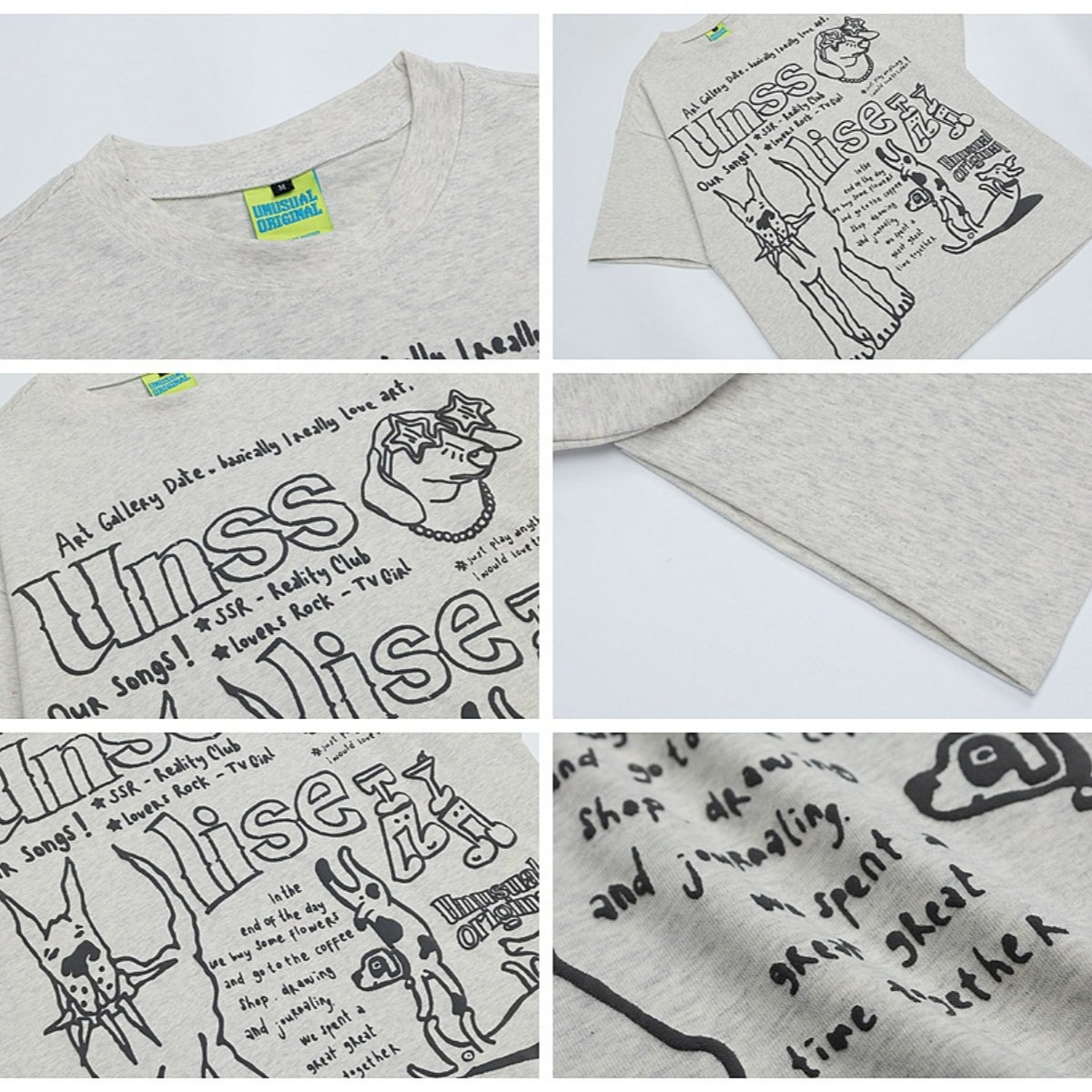 90s West Coast Hip Hop Fashion T Shirts Fun Graffiti Foam Puppy Short Sleeve T-Shirt