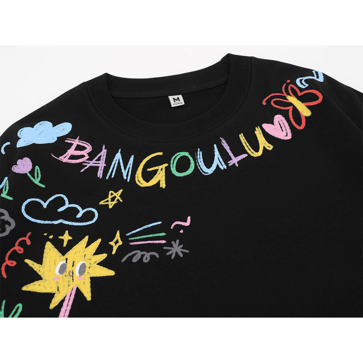 US drip outfits Summer Vintage Color Alphabet Print Casual Loose Short Sleeve T-Shirts