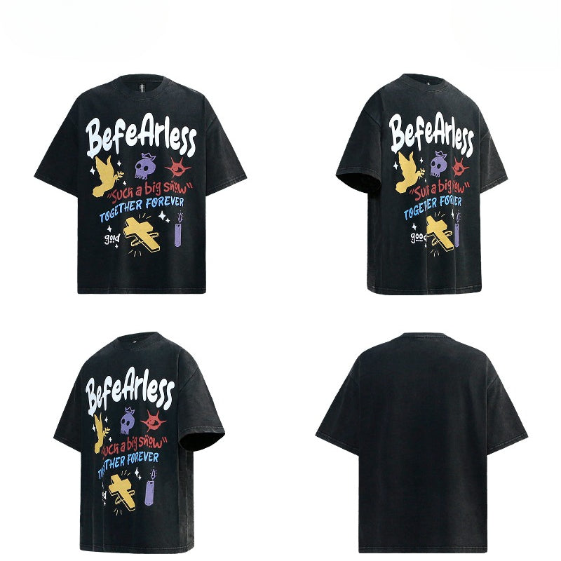 80s And 90s Vintage T-Shirts Vintage Cartoon Graffiti Short Sleeve T-Shirt