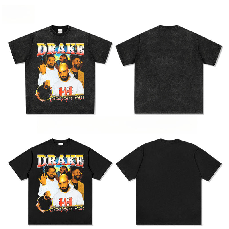 Outfit streetwear vintage drake drake print short sleeve t-shirt