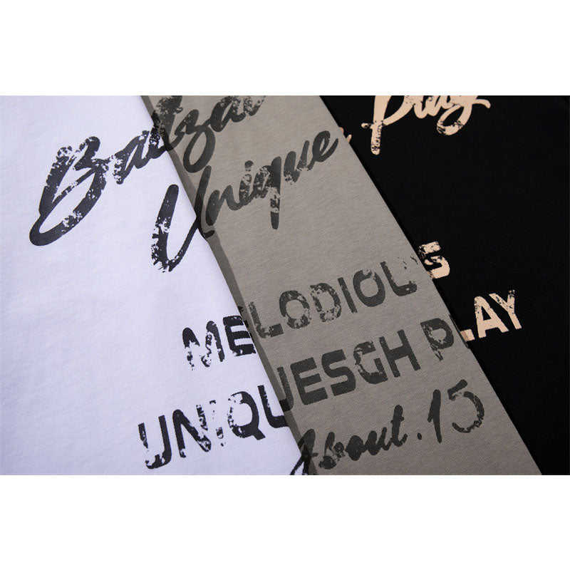 US drip outfits summer vintage print casual loose short sleeve T-Shirts