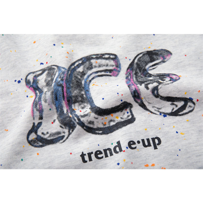 US drip outfits Summer Vintage Star Print Casual Loose Short Sleeve T-Shirts