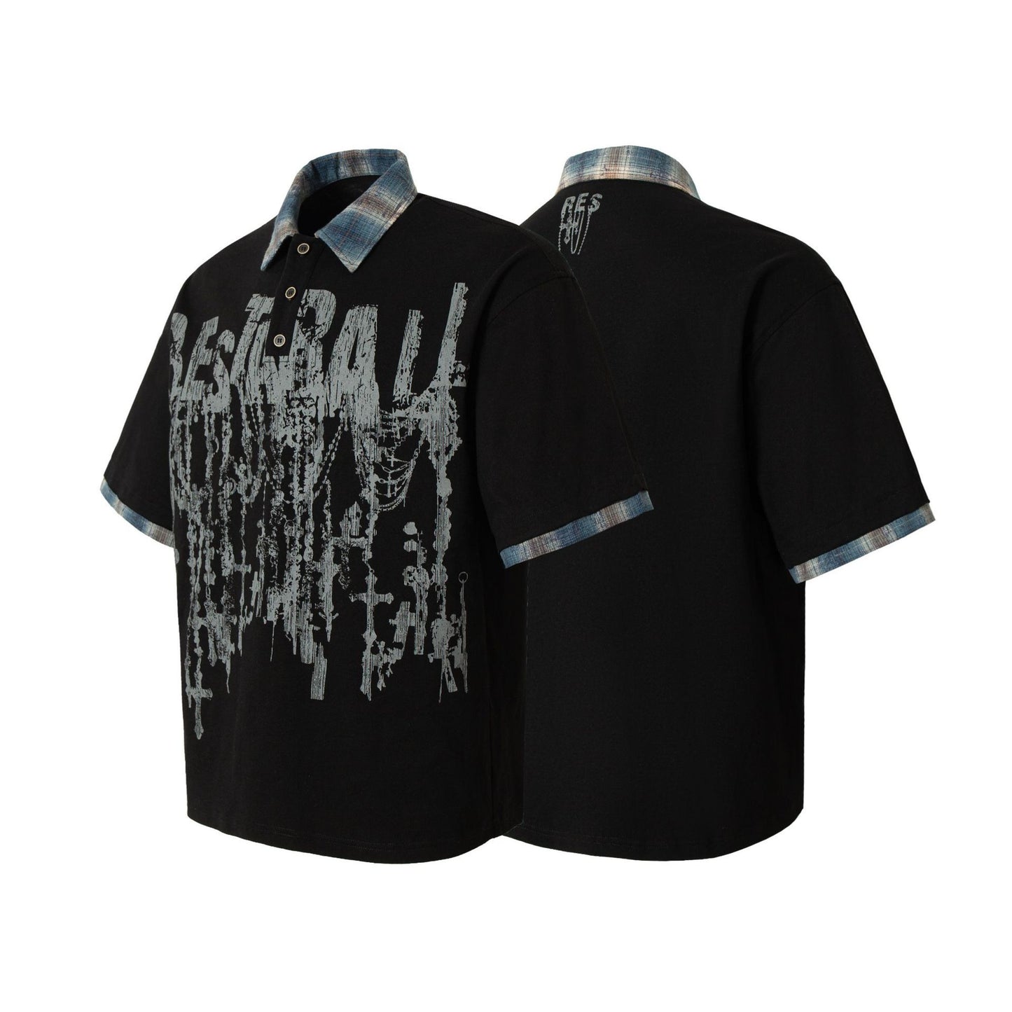 Hip hop shirt Vintage hip hop graffiti POLO shirt lapel T-shirt