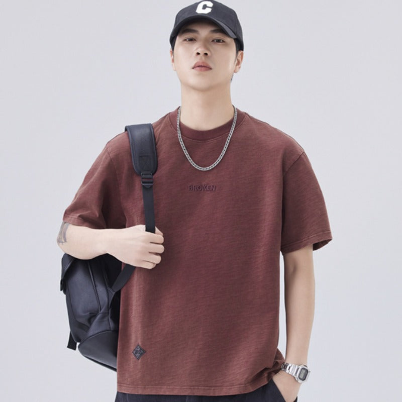 Men T-shirts Summer Short Sleeve Loose Top