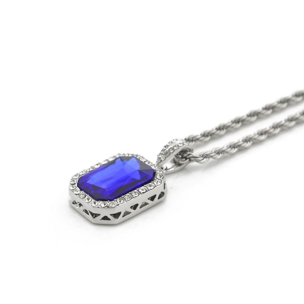 Jewelry Hip Hop Diamond Set Jewel Pendant Necklace Spectrum St. Valentine's