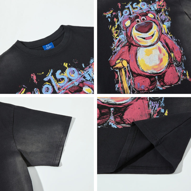 Nyc T Shirt Strawberry Bear Short Sleeve T-Shirt Summer Loose Casual Top