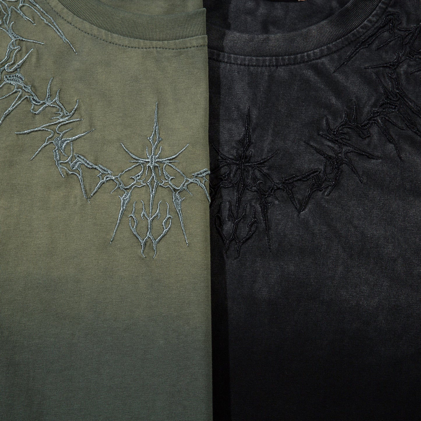 Hip Hop Clothing Summer Vintage Embroidery Washed Short Sleeve T-Shirt