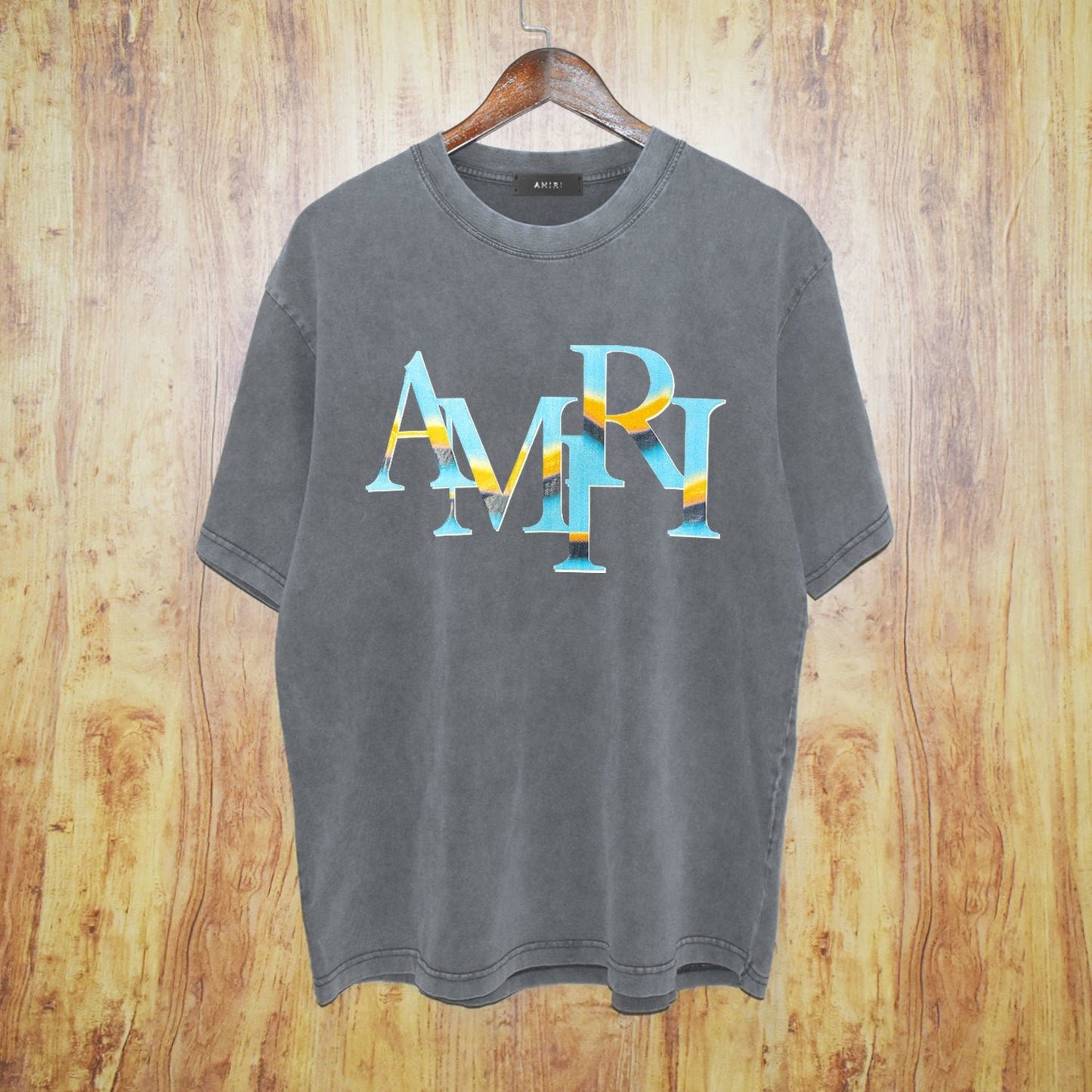 Amiri washed t-shirt gradientletterprinting short sleeve