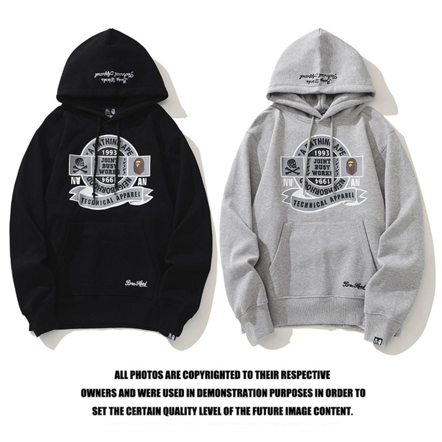 Ape Hoodie Skull Ape Man Letter Print Hooded Pullover Kangaroo Sweater