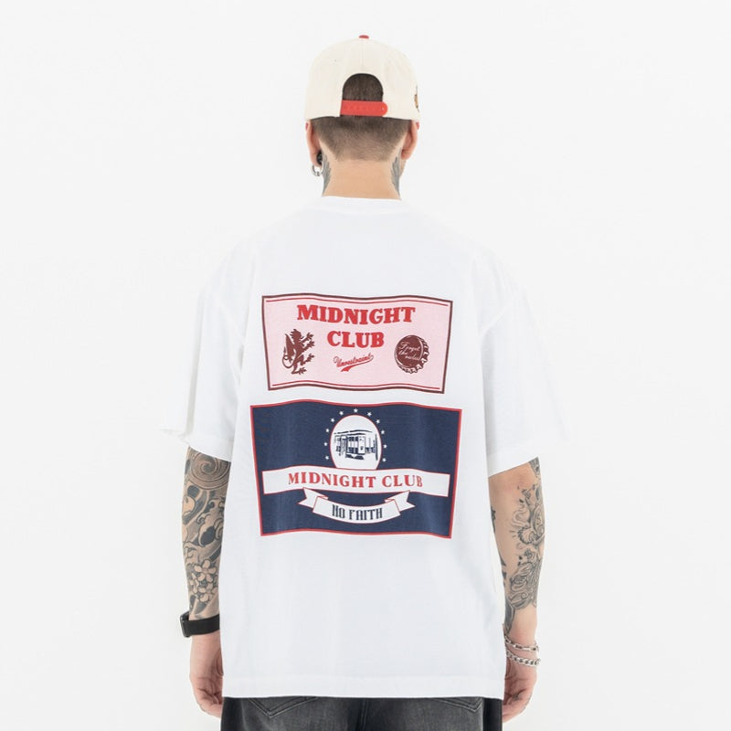 Vintage 90s Hip Hop Clothing Summer Letter Print Loose Casual Crew Neck Short Sleeve T-Shirt