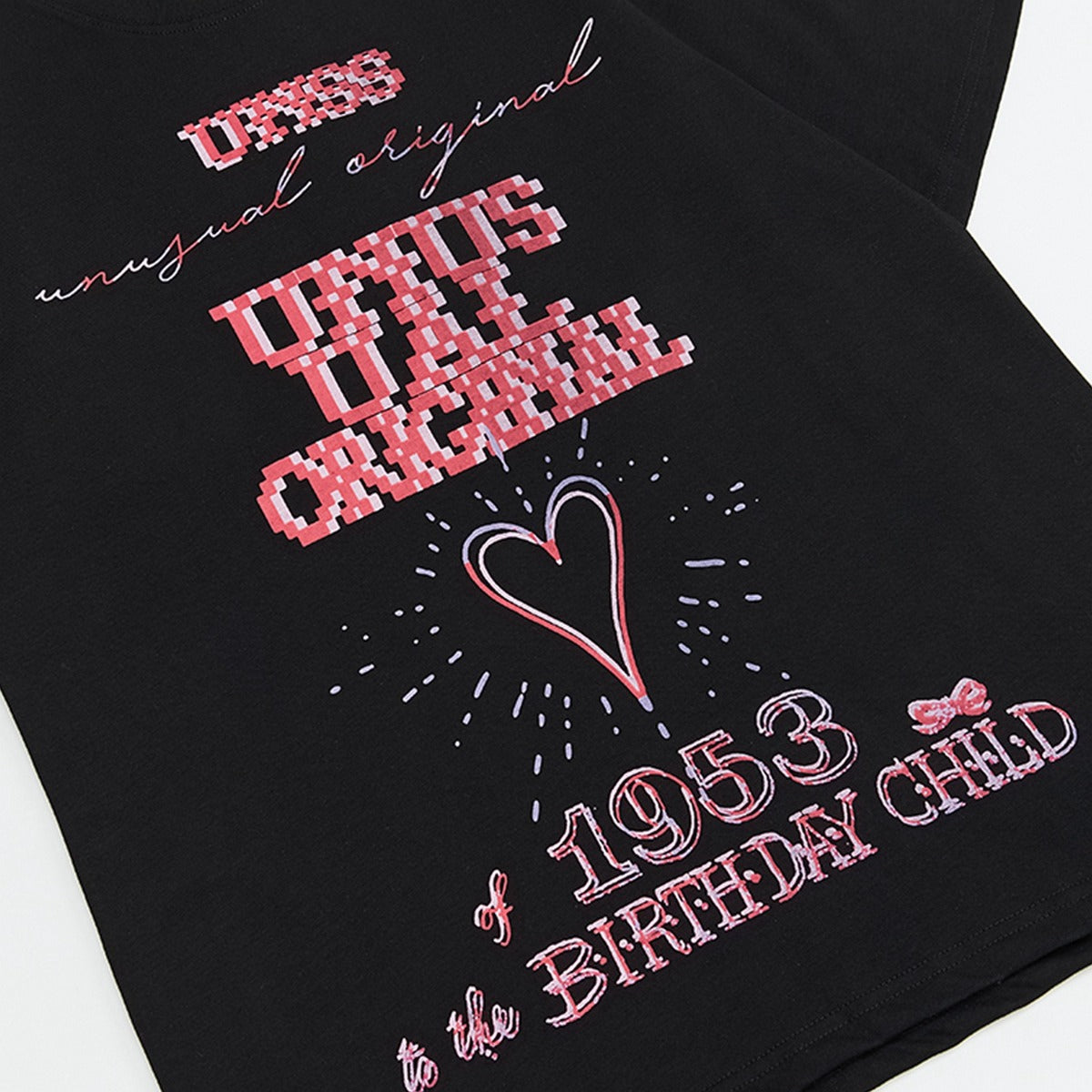 90s West Coast Hip Hop Fashion T-Shirts Summer Pixel Love Letter Print T-Shirt