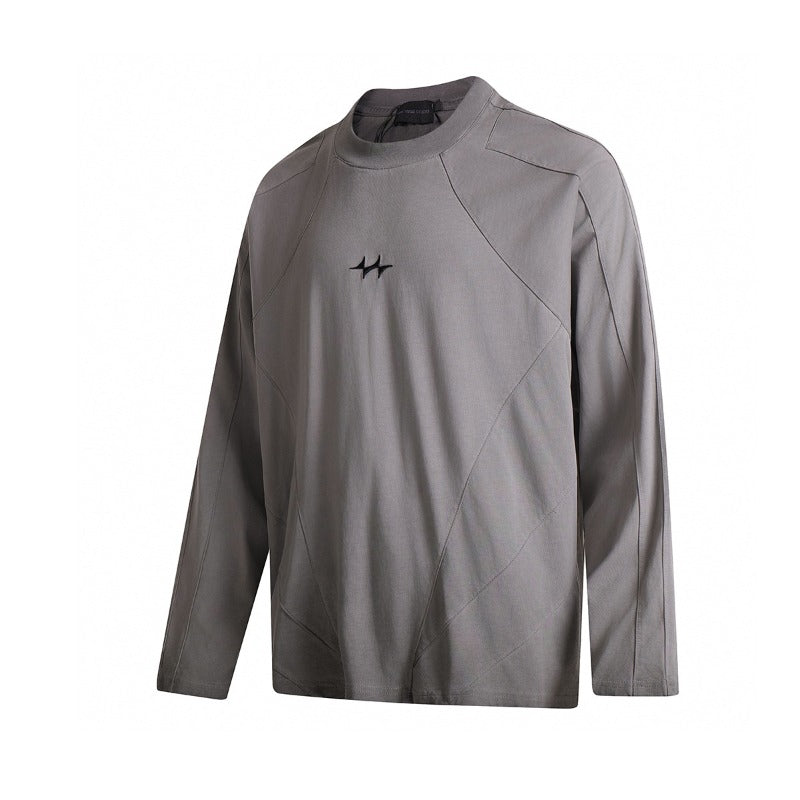 Unisex long-sleeved shirt autumpatchwork raw edge
