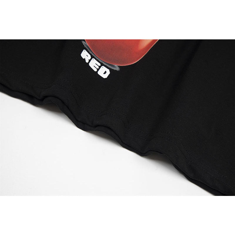 Marcas De Streetwear Loose Tomato Print Crew Neck Short Sleeve T-Shirt