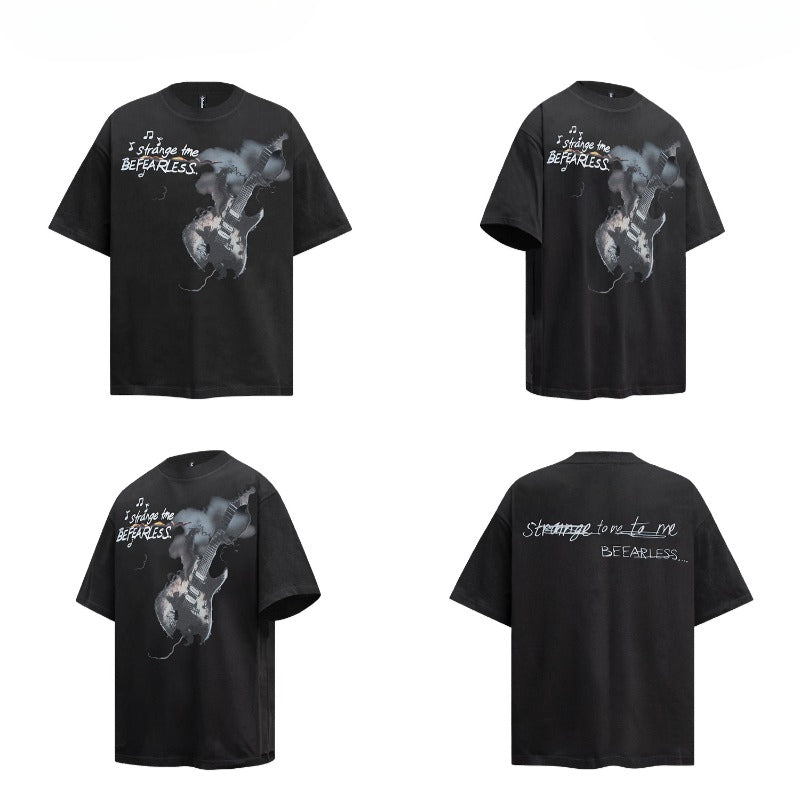 80s And 90s Vintage T-Shirts Vintage Rock Guitar Short Sleeve T-Shirts