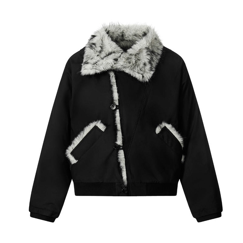Unisex Down Jacket Men's Winter Vintage Fur Collar Jacket