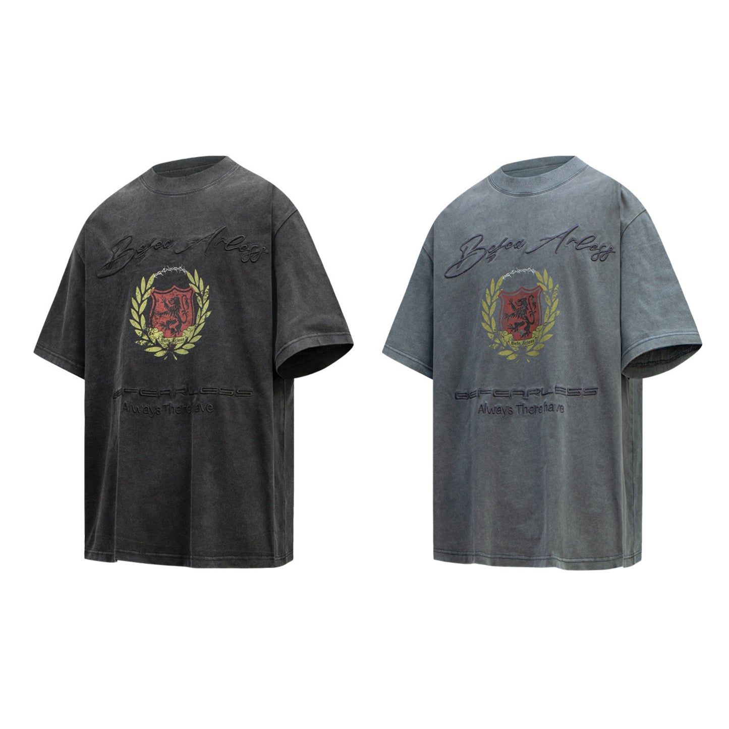 Unisex T-shirts Summer Letter Embroidery Men's Loose Short Sleeve T-Shirt