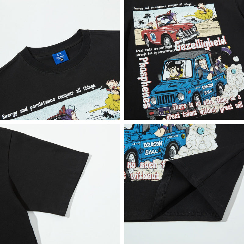 Nyc T Shirt Vintage Dragon Ball Printed Short Sleeve T-Shirt Summer Loose Casual Top