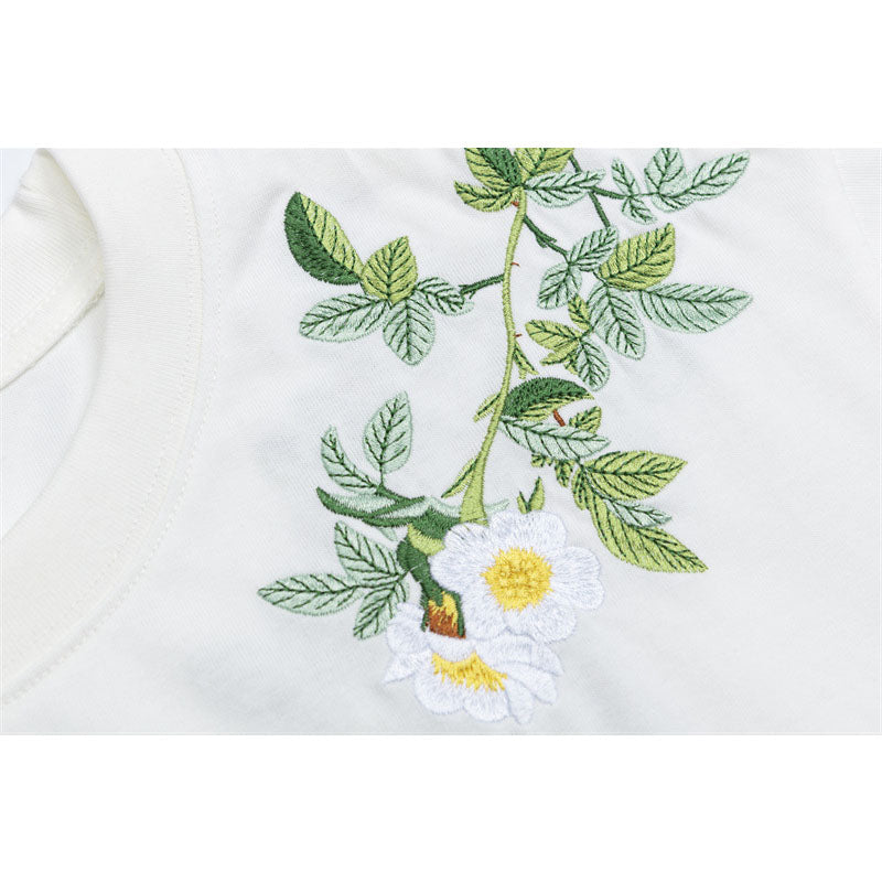 Hip Hop Shirts For Boys Floral Wreath Short Sleeve T-Shirt Summer Loose Top