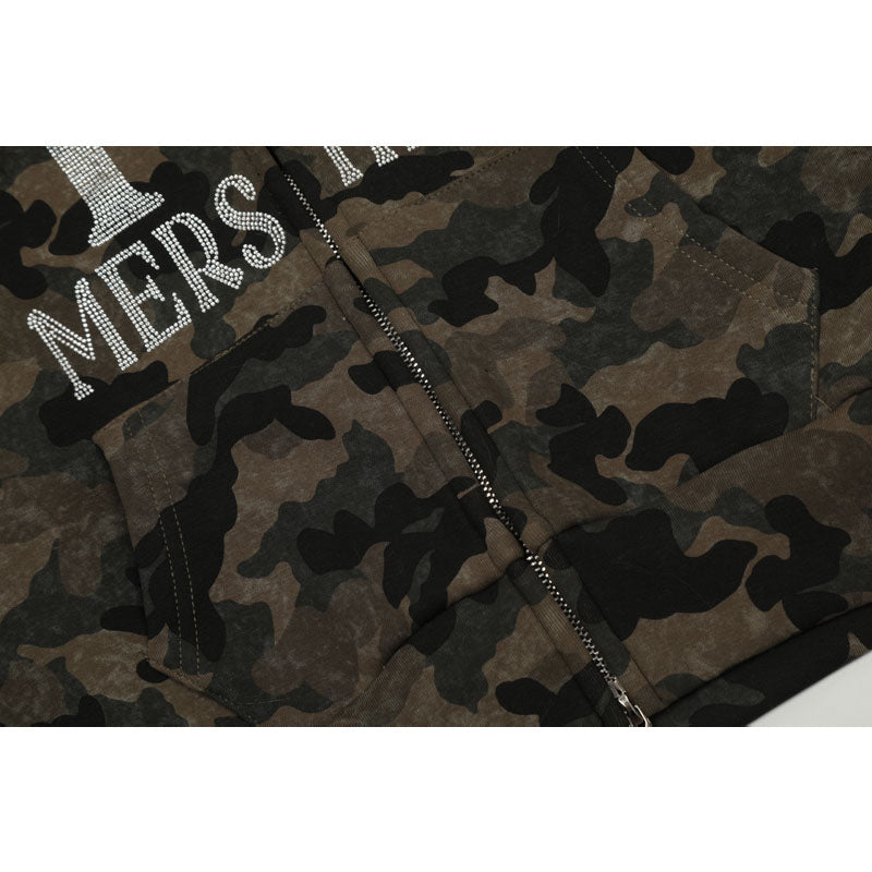Streetwear Hoodie Vintage Hooded Camouflage Sweater Loose Casual Jacket