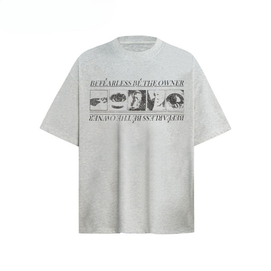 80s And 90s Vintage T Shirts Washing Water Old Abstract Printing Short Sleeve T-Shirts