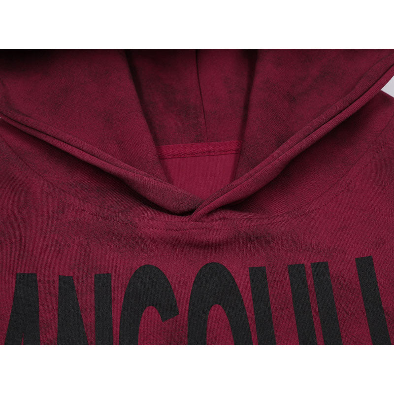 Streetwear Hoodie Hip Hop Vintage Old English Alphabet Print Hooded Sweater