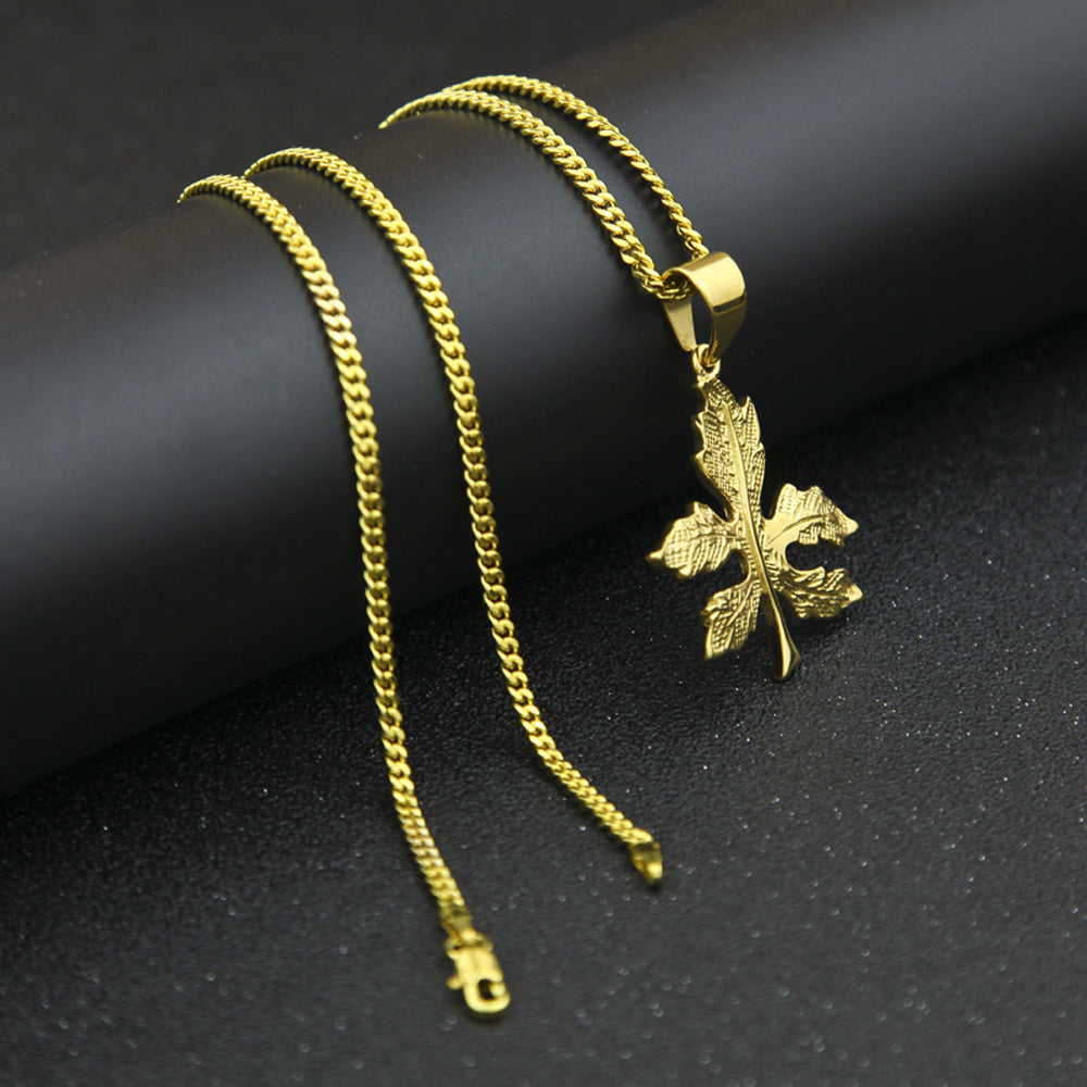 Jewelry Hip Hop 'Hemp Leaf ' Necklace rapper Cannabis