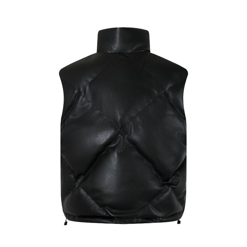 Unisex Down Jacket Vintage Cotton Jacket Leather Jacket Vest