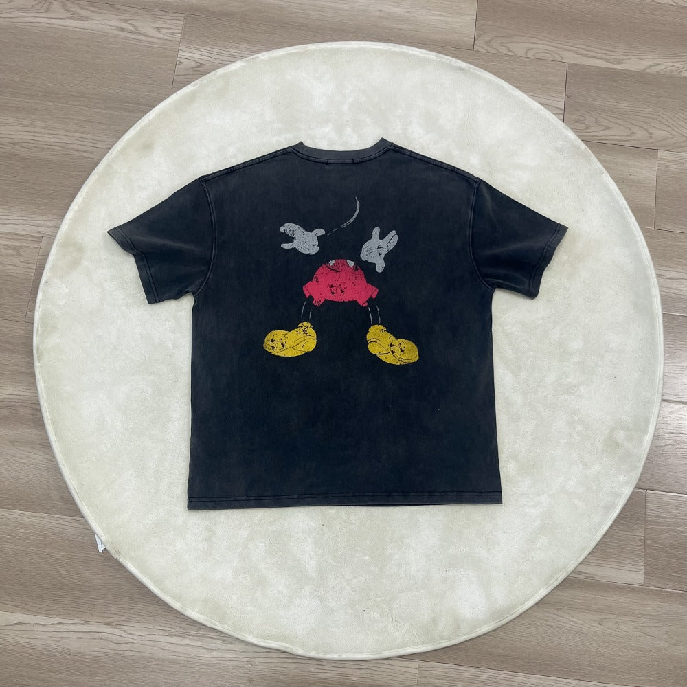 Streetwear Eua t shirt Mickey washed old printed short sleeve t-shirt