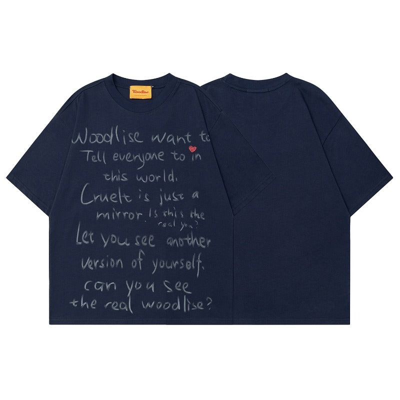 90s West Coast Hip Hop Fashion T Shirts Alphabet Graffiti Print Short Sleeve T-Shirts