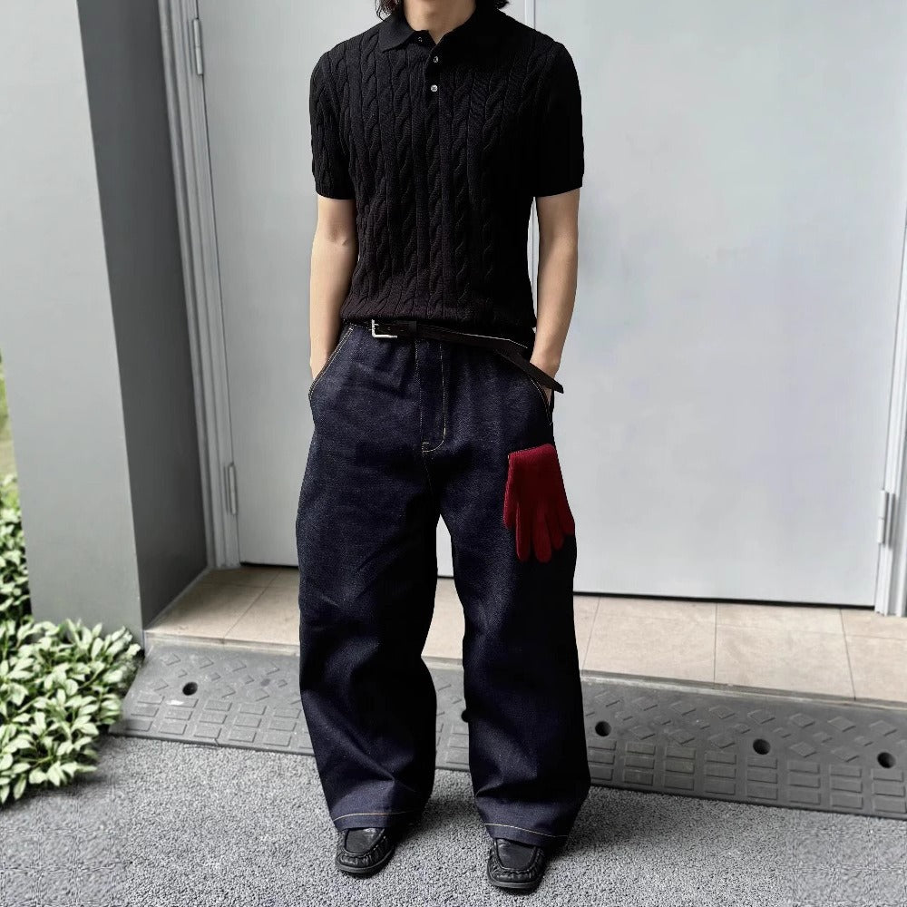 Streetwear Eua t shirt Polo collar combed long staple cotton short sleeve t-shirt