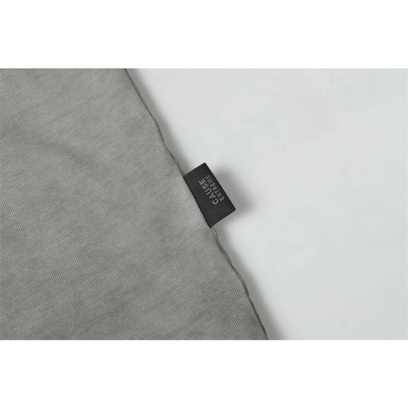 Stone Washed T shirt Vintage Washed Polo Shirt Lapel Short Sleeve Shirt